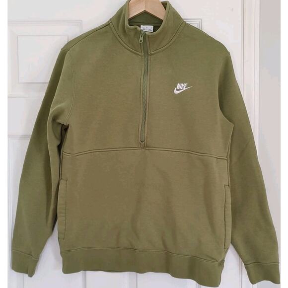 Nike Other - Vintage Mens Nike Sweatshirt Green Half Zip Swoosh Embroidered Pullover - Mediu